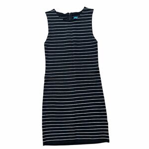 Alice + Olivia Black and White Striped Sleeveless Dress